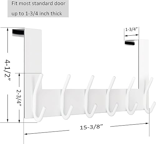 Miniatura 2 de WEBI Ganchos para Colgar Sobre la Puerta: Perchero para Puerta, Toallero Sobre la Puerta, Perchero de Puerta para Abrigatos y Toallas, Perchero de