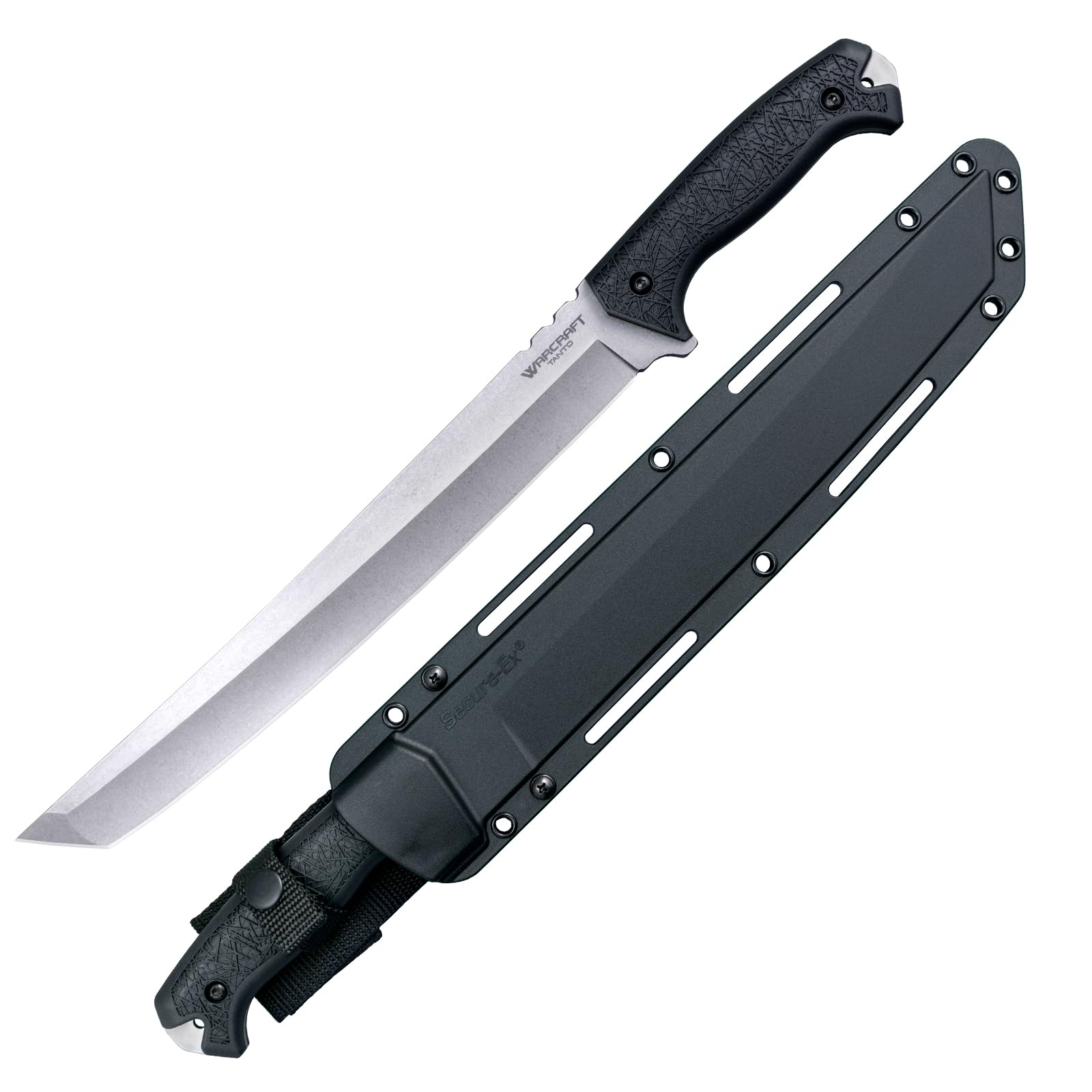 COLD STEEL Warcraft Tanto 4034SS Razor-Sharp Durable Blade GFN Handle Military Tactical Fixed Blade Knife w/Secure-Ex Sheath