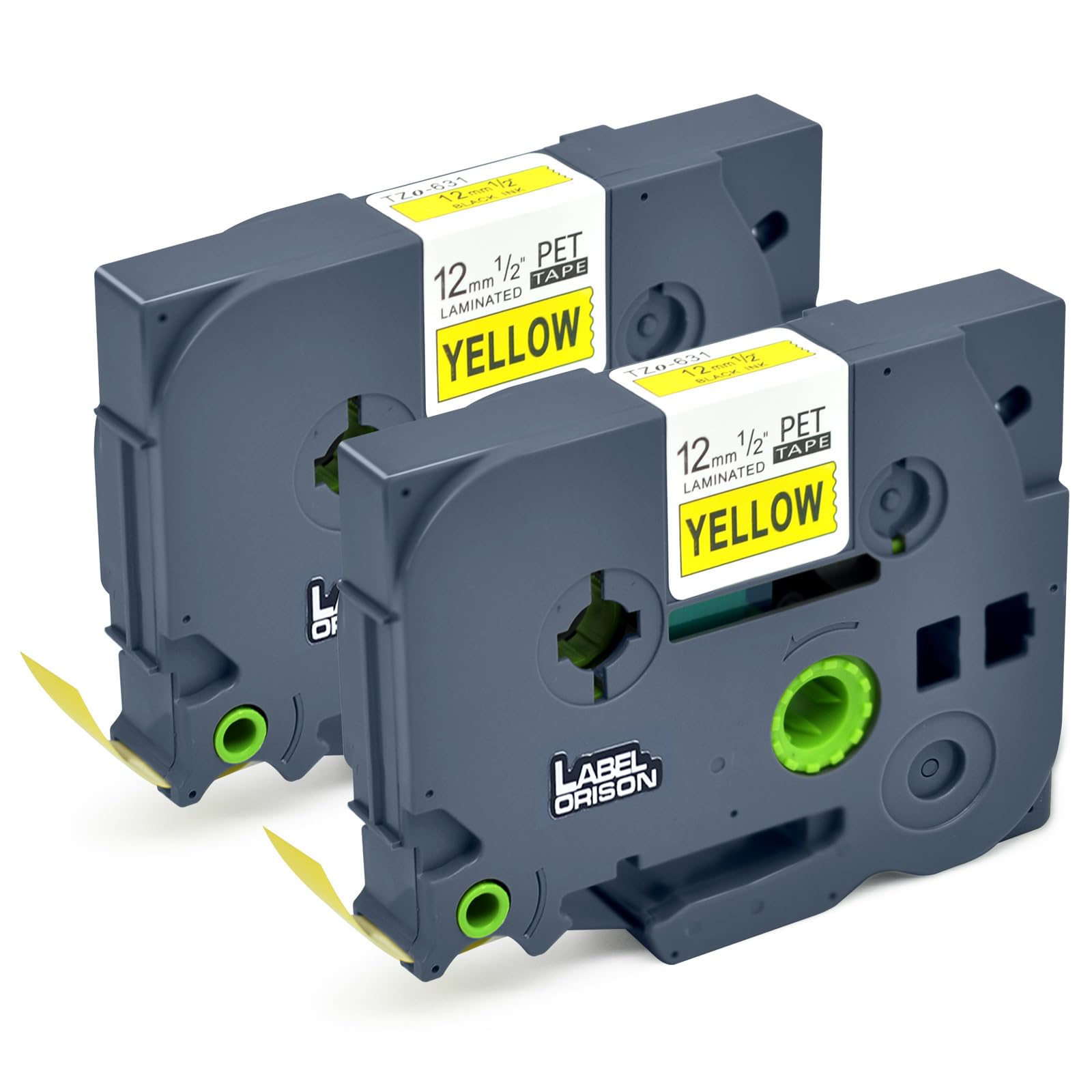 Label Orison Compatible with Brother Label Tape TZe-631 TZo-631 Black on Yellow Tze Cartridge Self Adhesive Label Maker Refills 12mm 0.47 for Brother H110 E110 H100 PT 900 1000, 2-Pack โ image 1