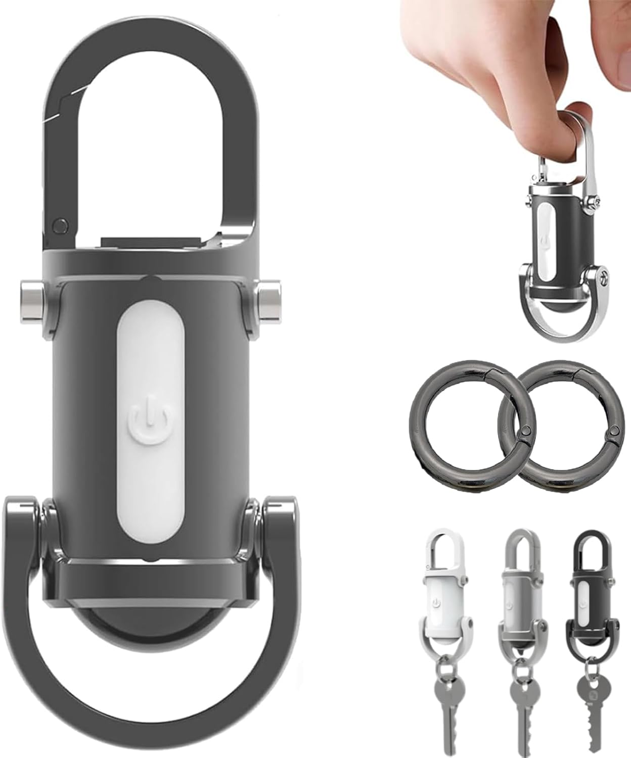 Mini Torch, Mini Flashlight Keychain, Mini Keychain Flashlight, Mini Flashlight for Emergency Power, 3 in 1 Flashlight & Power Bank & Keychain (Silver)
