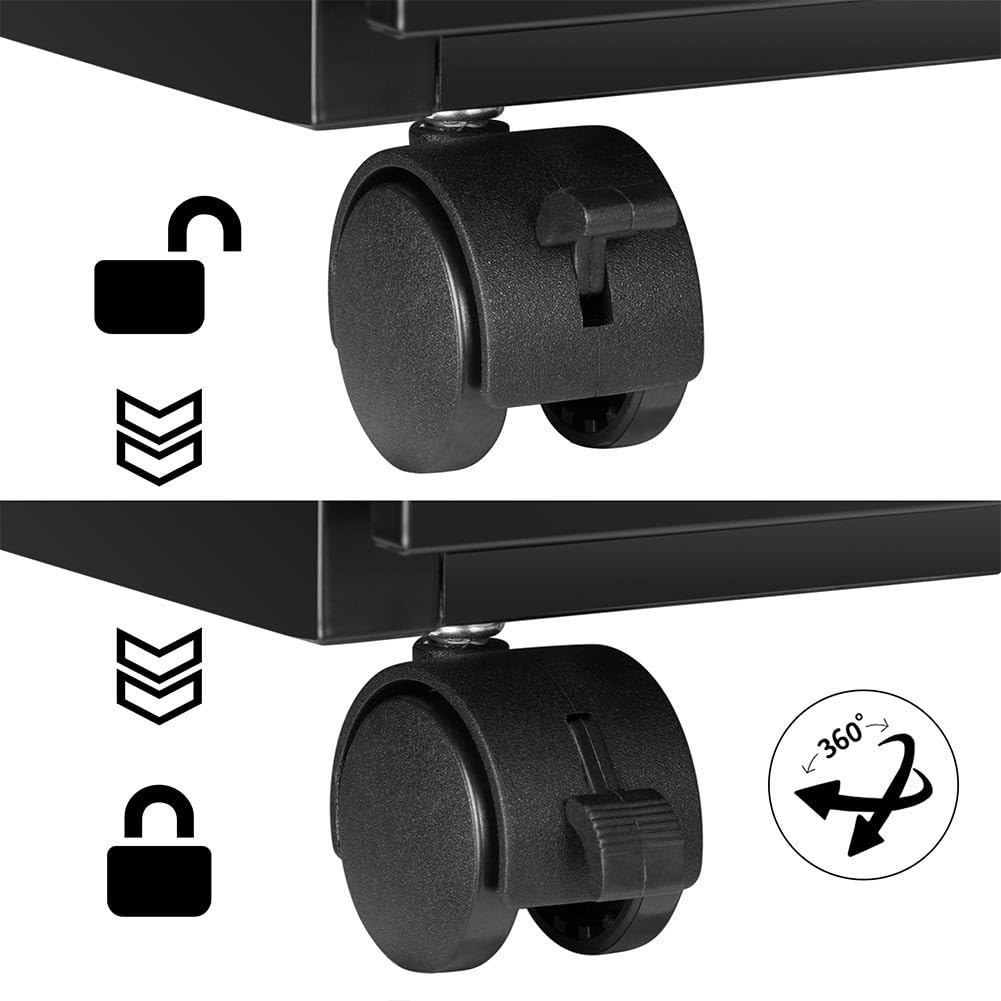 Armadio in Metallo da Ufficio con 2 Chiavi e Serratura, Cassettiera Nera Ideale per scrivania, Mobile Archiviazione Faldoni, Archivio Studio Porta Documenti, (2 + 1 Cassetti Nero)