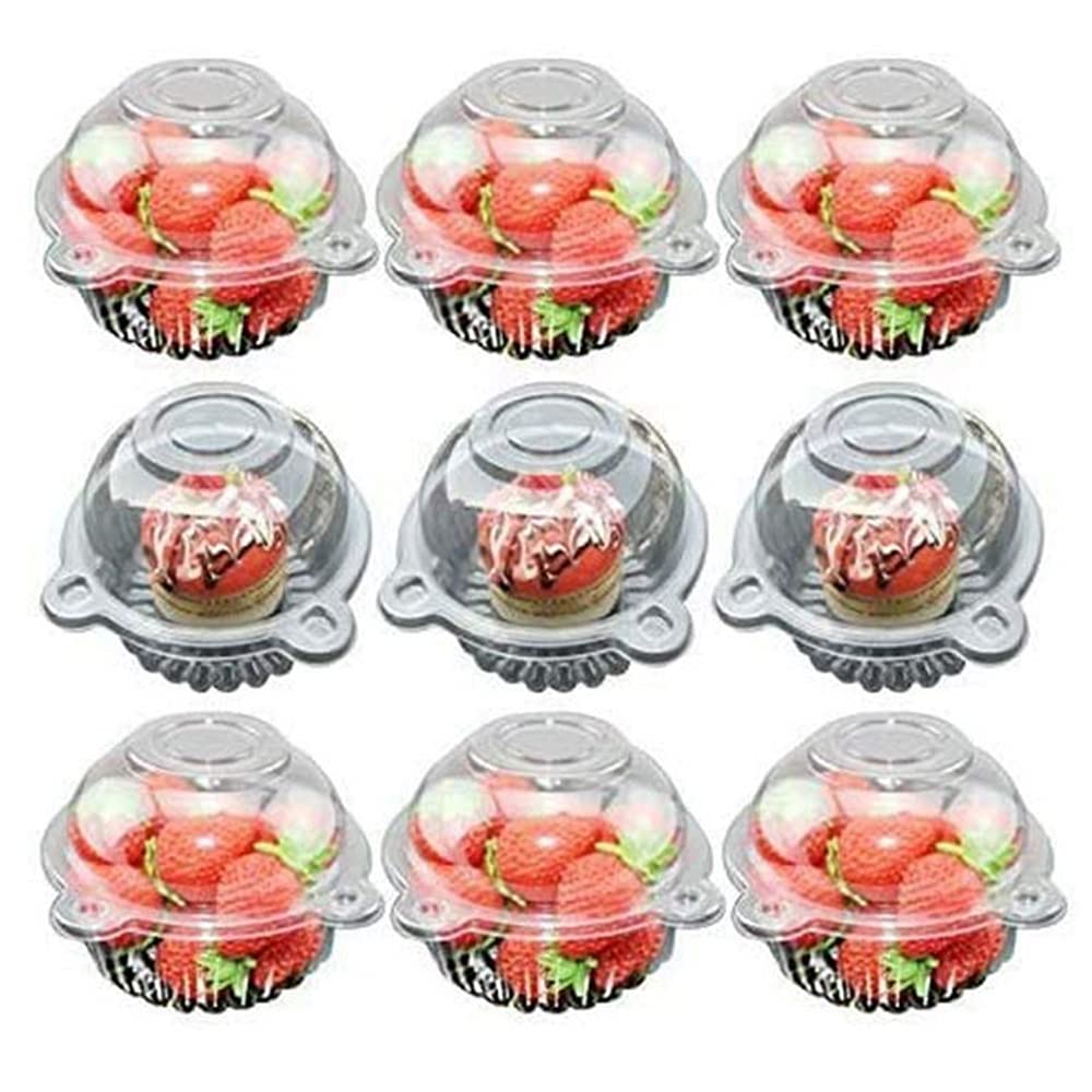 50 Contenitori In Plastica Trasparenti Per Cupcake E Muffin Con Coperchio A Cupola - Ideali Per Confezioni Regalo E Torte Fatte In Casa