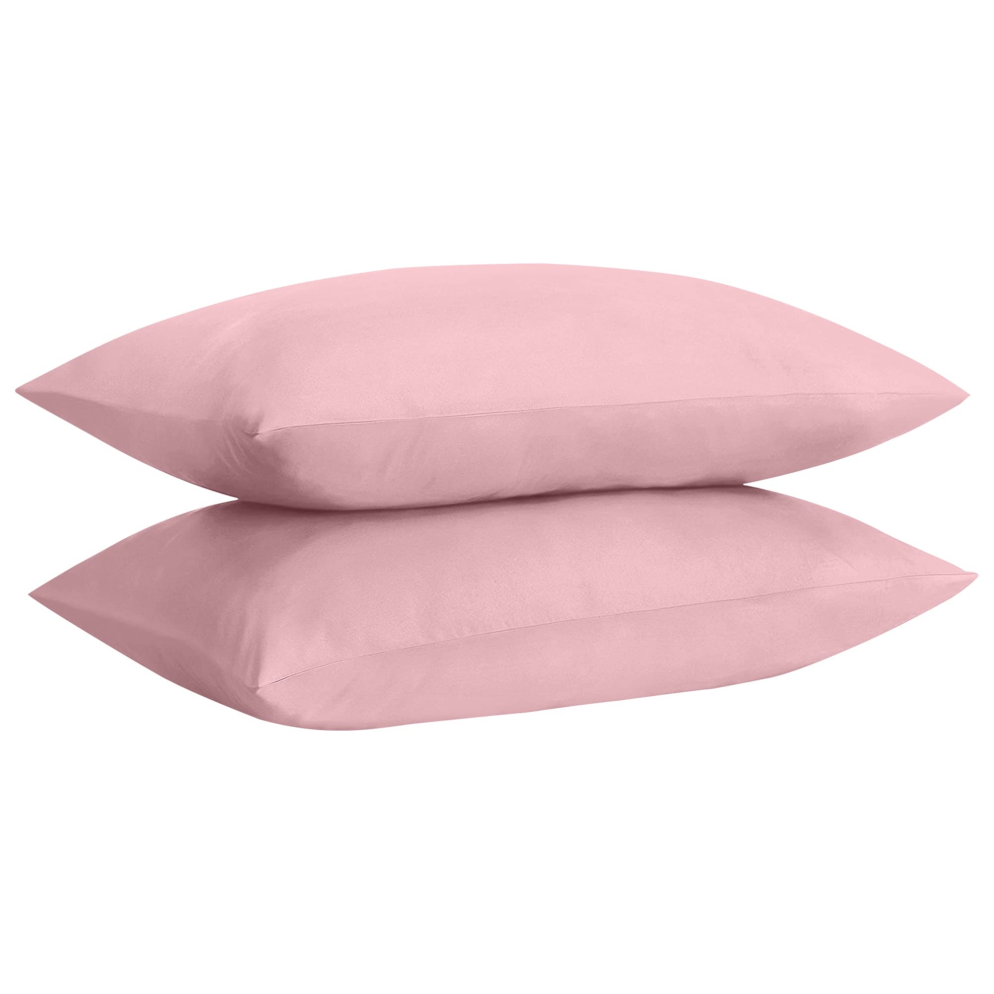 KOHSAR Easy Care Standard Pillow Cases 2 Pack, 50CM x 75CM Plain Dyed Poly Cotton Pair of Pillowcases