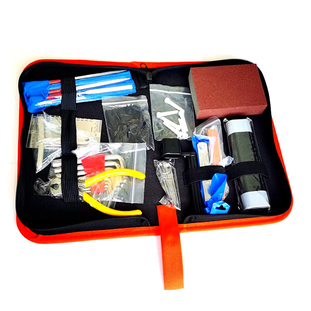 Buxuaaaa Black Anti-Skid Guitar Repairing Maintenance Tool Kit For Acoustic Guitar Electric Ukulele Bass Banjo Time-Saving Leveling File For