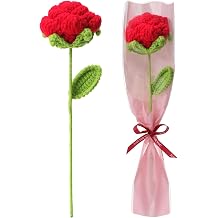 Hand-Crocheted Pink Rose Heart Bouquet - DIY Floral Doll Gift for Women, Girlfriend - Valentine's, Birthday, Home Office Desk Decor