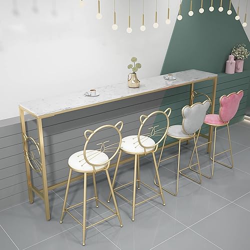 Miniatura 2 de FYFUSATC Mesa de bar de hierro forjado dorado altura de mostrador de 413in fácil de instalar solo tabla