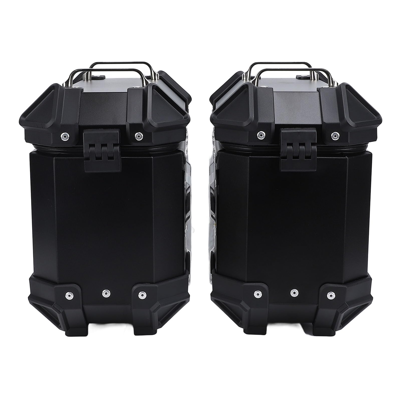 Valigia Laterale per Moto Borsa Rigida in Lega di Alluminio Adatta per Moto Impermeabile, per Bagaglio da Casco, capacità 18 Litri (SILVER) (BLACK)