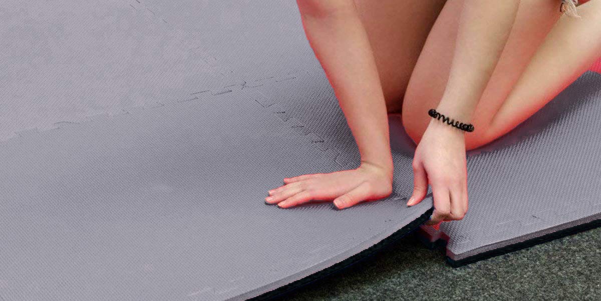 Pavimentazione Ad Incastro Antiscivolo [100 * 100cm Spessore 2/3/4cm] Pavimento Antitrauma per Sala Pesi, Home Gym, Attività Ludiche | Lavabile, Antibatterico