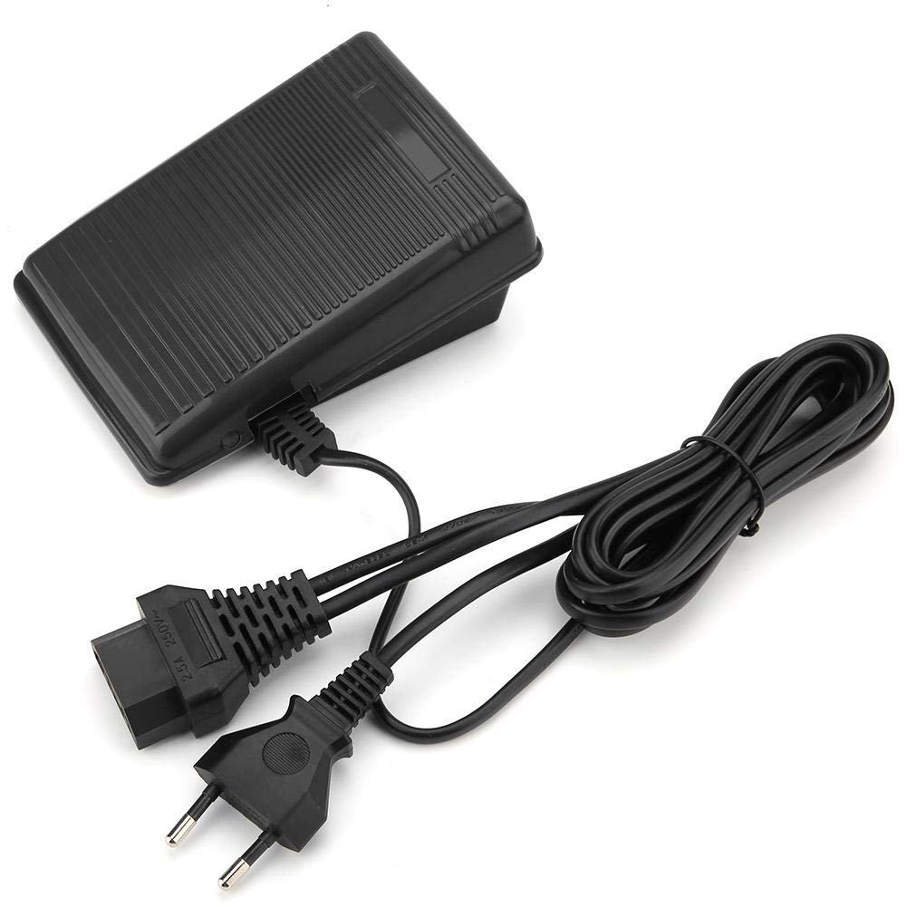 Hilitand Fußpedal für Nähmaschine, 220V, Grau, Kunststoff, EU-Stecker, Elektronische Geschwindigkeitsregelung, kompatibel mit Elite Nähmaschinen