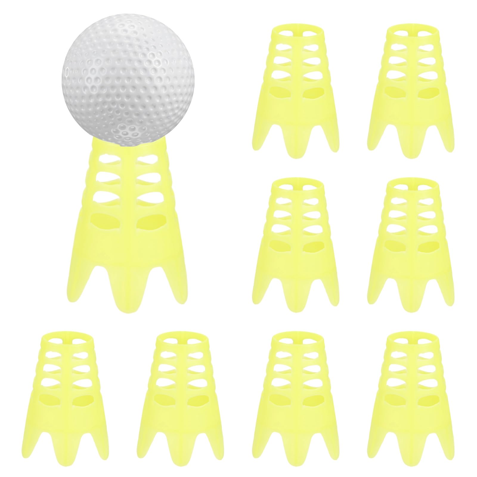 TIXIPEM Golf Simulator Tees [8PCS] - Plastic Golf Tees Use for Home & Outdoor & Indoor Driving Range & Winter Turf - [Yellow - 1.77 IN]