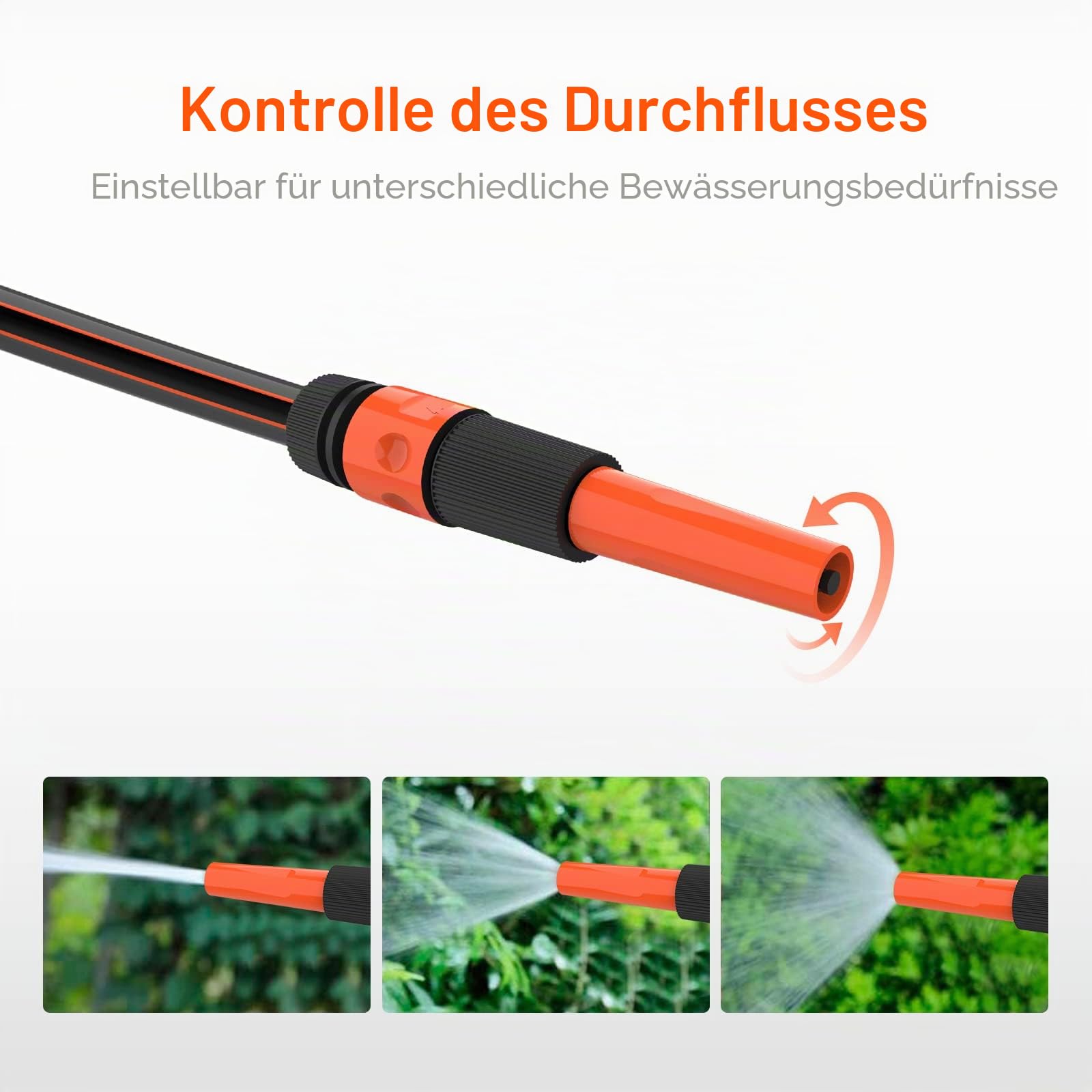 GRIFEMA G301-15, Schlauchtrommel zur Wandmontage, Schlauchbox mit 15m Schlauch, Wandschlauch-Aufroller mit 180° Drehung, Automatische Aufrollung mit verstellbarer Düse