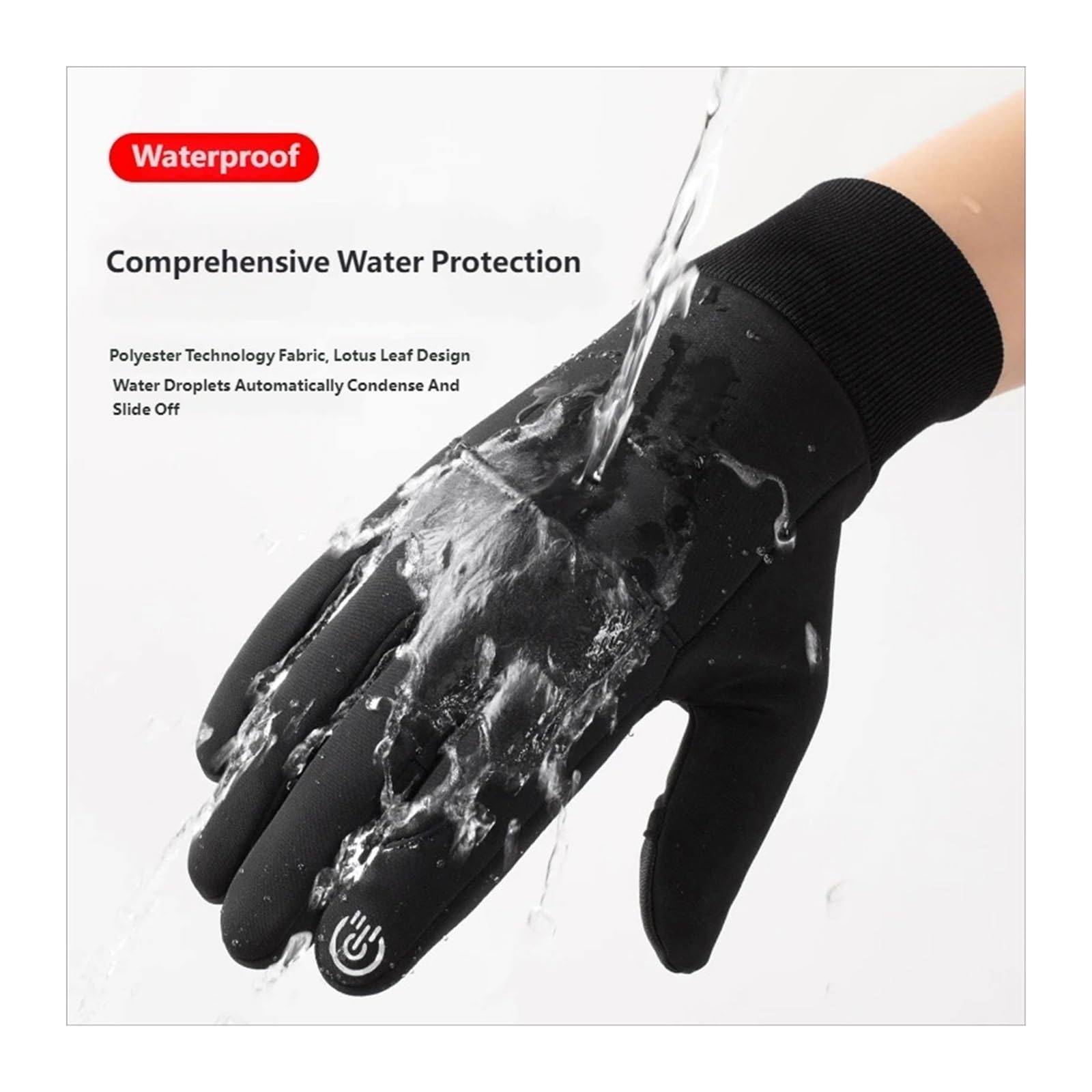 Winter Thermo Vollfinger Fahrradhandschuhe Winddicht Touchscreen Herren Damen Wasserdicht Fahrrad Anti-Rutsch Fahrrad