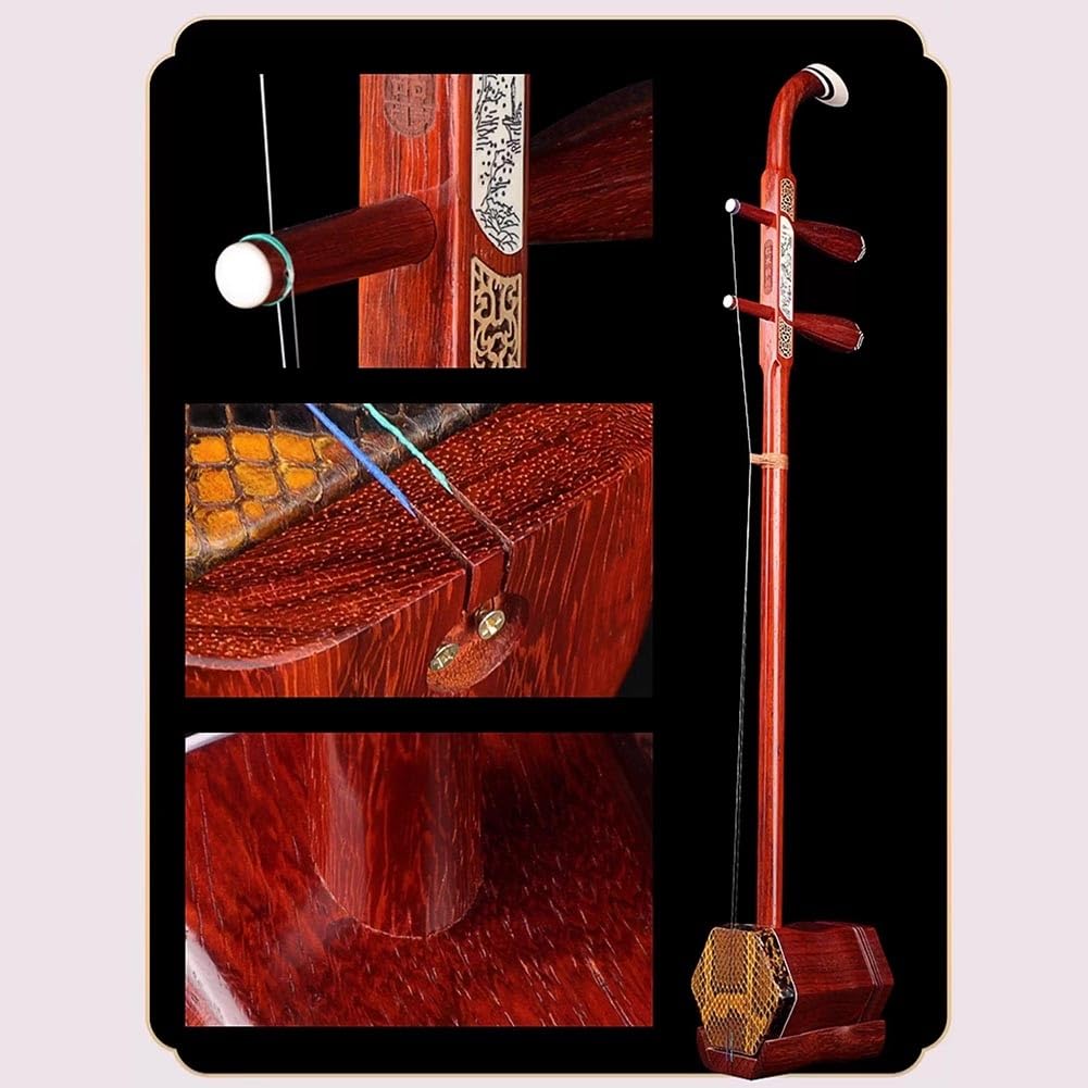 Erhu Cinese, Strumento Musicale Violino Cinese A Due Corde In Legno Di Palissandro Con Accessori Inclusi Ideale Per Principianti, Esibizioni E Esami Di Livello(Red-B)