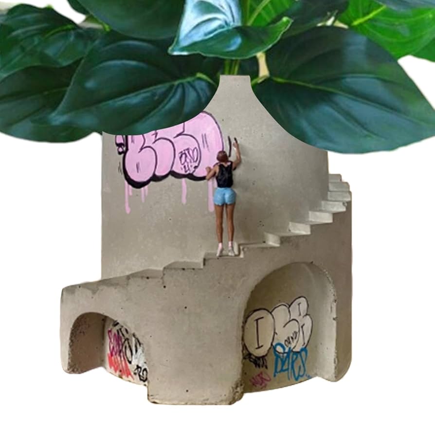 Amazon.co.jp: Zqkimzi グラフィティ植木鉢、ストリートアート