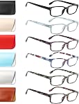 Kerecsen Ensemble de 6 Lunettes de Lecture Bloquant la Lumière Bleue, Lunettes à Charnière à Ressort pour Hommes et Femmes, Lunettes de Prescription