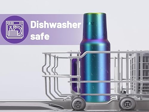 Miniatura 7 de Vaso de 40 onzas con asa y tapa con popote, botella de agua de acero inoxidable aislada al vacío, taza de viaje con tapa de rosca, cabe en el