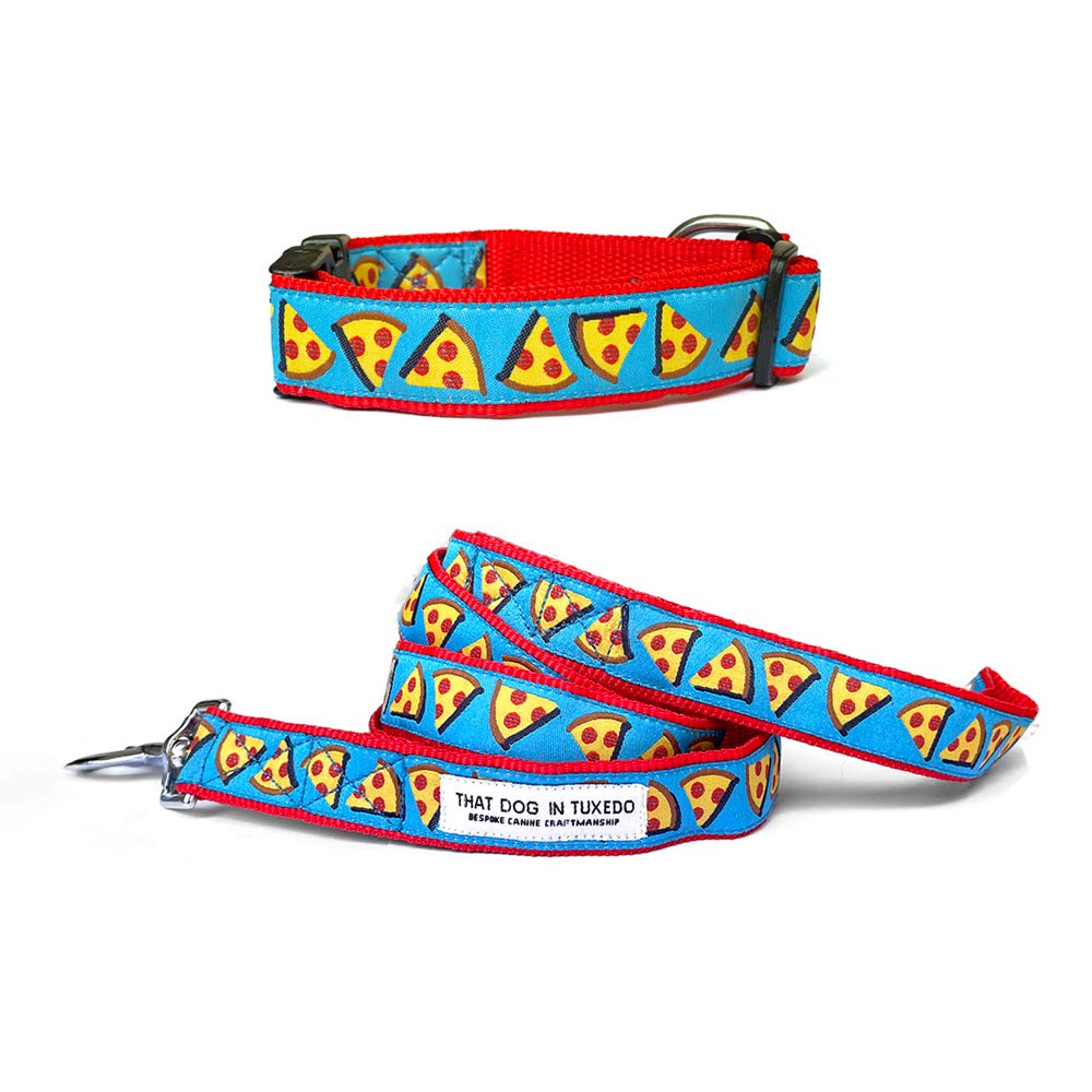 That Dog In Tuxedo Pizza Mania Dog Collar with Leash - Adjustable and Strong (Blue, M-L) (B08ZYBTTJK) Amazon Price History, Amazon Price Tracker