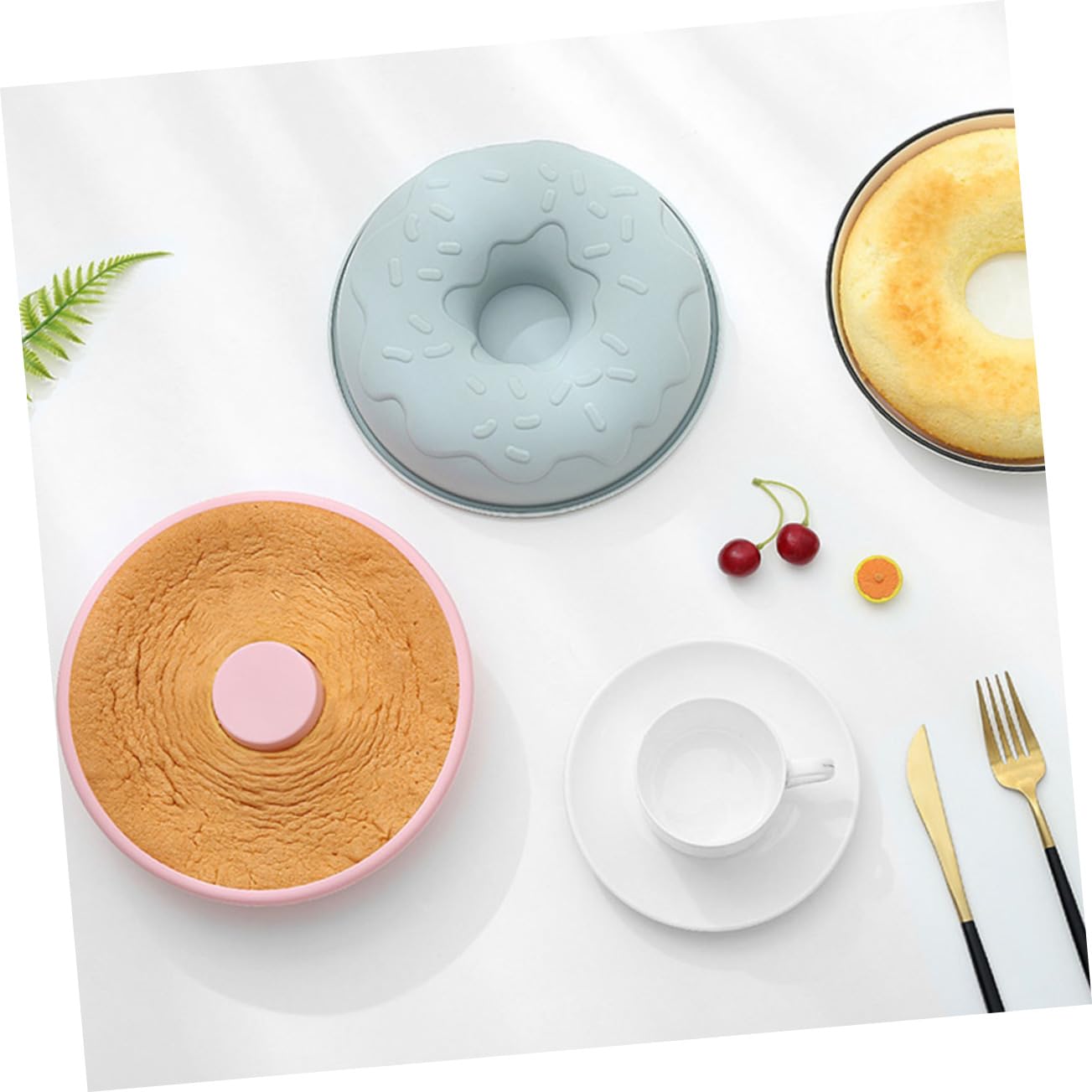 PRETYZOOM 3 Pz Stampo Per Ciambelle Teglia Antiaderente Teglie Rotonde Per Cheesecake Stampo Da Ciambella Per a Cioccolato De Para Gelatinas Fondente 3d Rosa Gel Di Silice