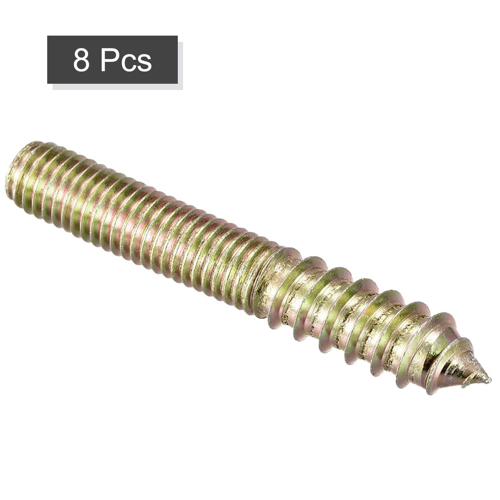 TOP-VIGOR 8Pcs Hanger Bolts, M10x70mm Double Headed Bolts Self Tapping Screw, Double Ended Dowel Screws, Screw Dowels Hanger - Image 3