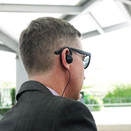 Miniatura 5 de Auricular con gancho para la oreja con micrófono compatible con Hytera PD550 PD562 TD500 TD562 Radio bidireccional, material PU, negro