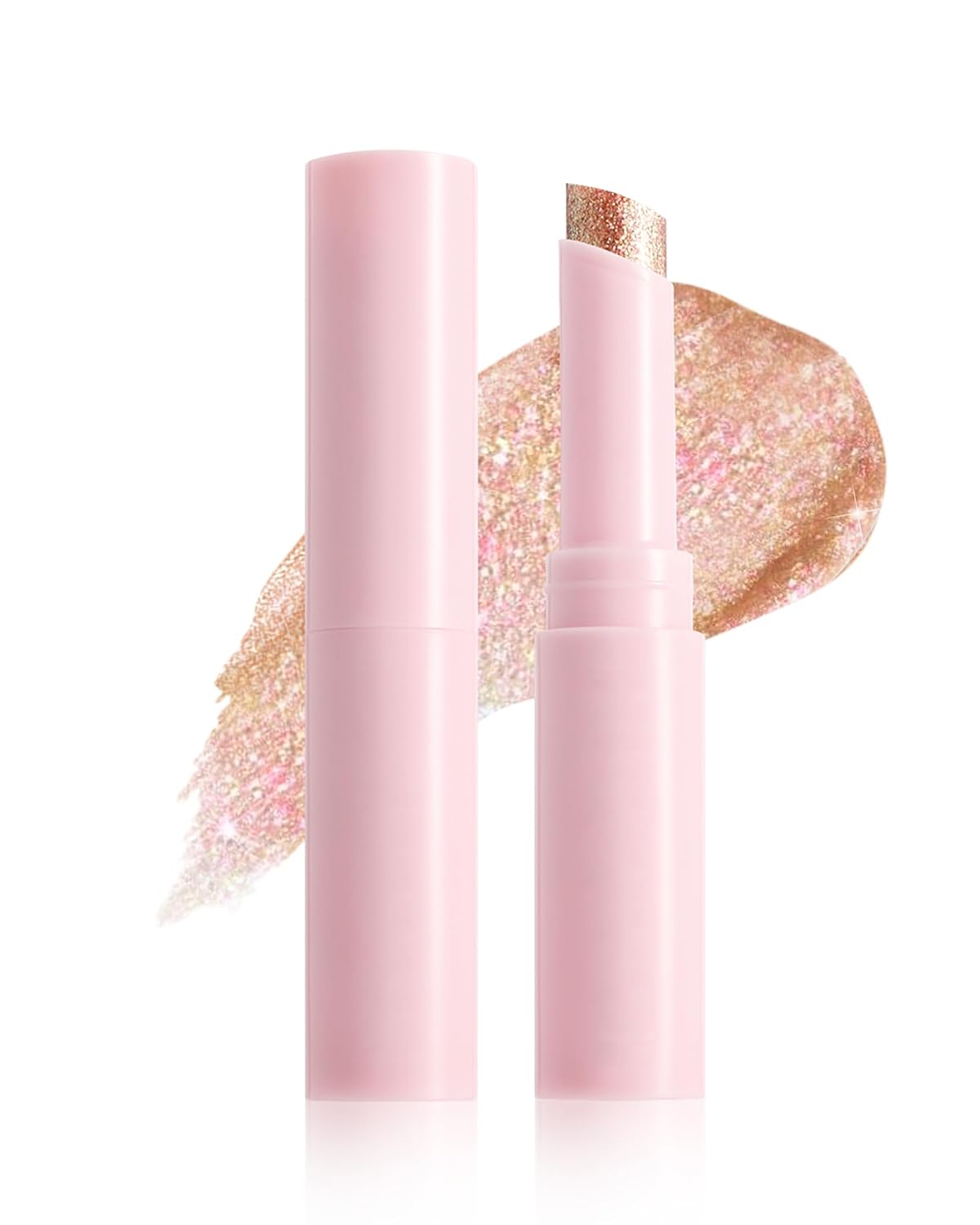Multi-use Jelly Eyeshadow Stick, 2-in-1 Champagne Shimmer Eyeshadow Highlighter Stick, Eye Glitter Sticks, Long Lasting Easy to Use and Blend Facial Makeup for Eye and Face, Gift for Women 04