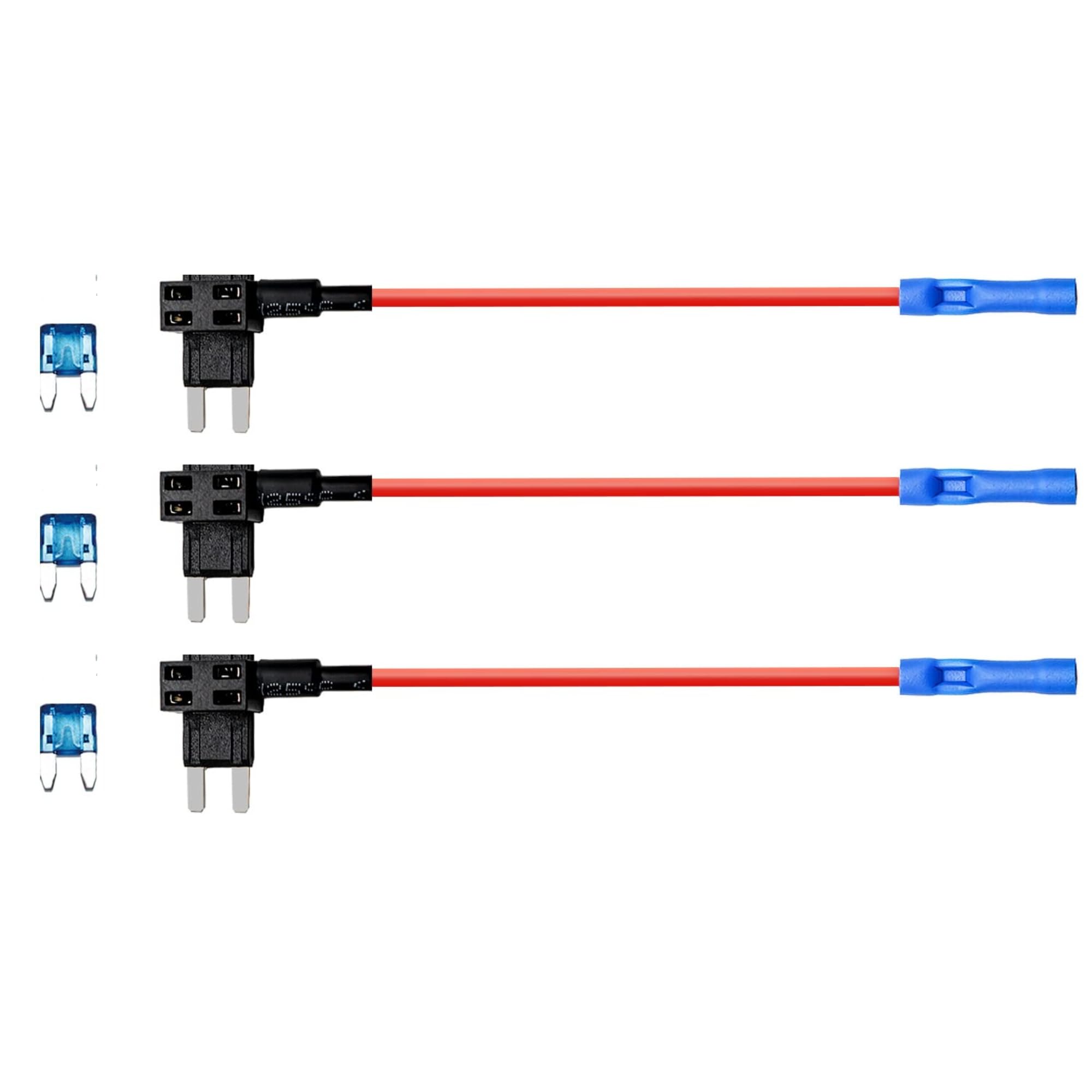 KMH 12V Mini Fuse Tap Adapter Kit Add-A-Circuit with Dual Slot Holder for Mini Blade Car Fuses, Easy Installation, Universal for Cars, SUVs, Trucks, Motorcycles, DIY (Pack fo 3)-image-34