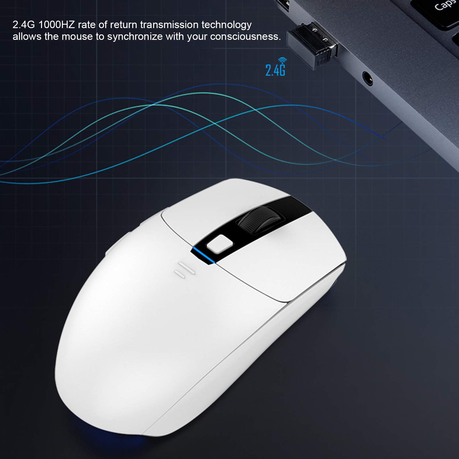Ausla I303 Pro 2.4G Wireless Gaming Mouse, 16000 DPI (WHITE)