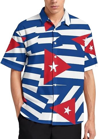 Beach Breathable Tops for Men, Short Sleeve Button Down Shirts Casual Vacation Shirt