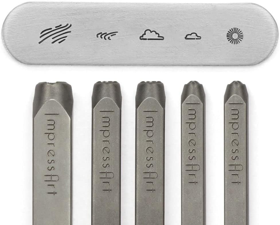ImpressArt - Scene-Building 1 Metal Stamp Pack, Nature Signature Stamp Pack for Metal Hand Stamping Craft Projects & DIY Jewelry Making