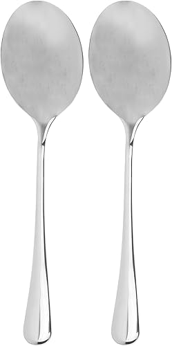 Cornucopia Brands Cucharas de servir de acero inoxidable extragrandes (paquete de 2), utensilios para servir estilo buffet y banquete