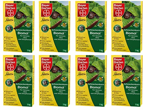 Preisvergleich Produktbild 8 x 1 kg Bayer Natria Schneckenkorn Biomol Schneckenmittel