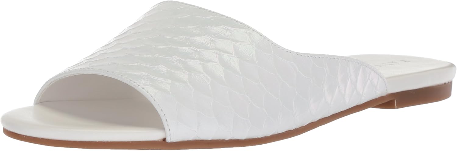 Katy Perry Women's The Aqua Flat Sandal, White, 5.5 Medium US