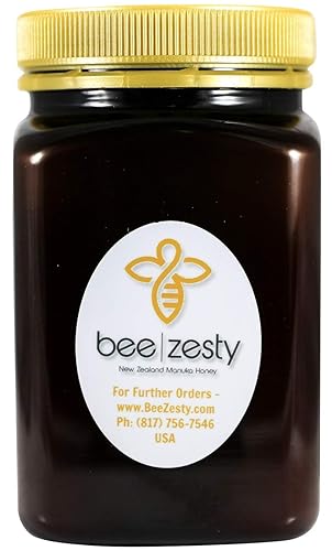Miniatura 5 de Miel de Manuka natural Bee Zesty, factor de 30 + MG, 17.64oz (1,1 libras), genuina Nueva Zelanda sin OMG  Tarro sin BPA  100% garantizado (capacidad