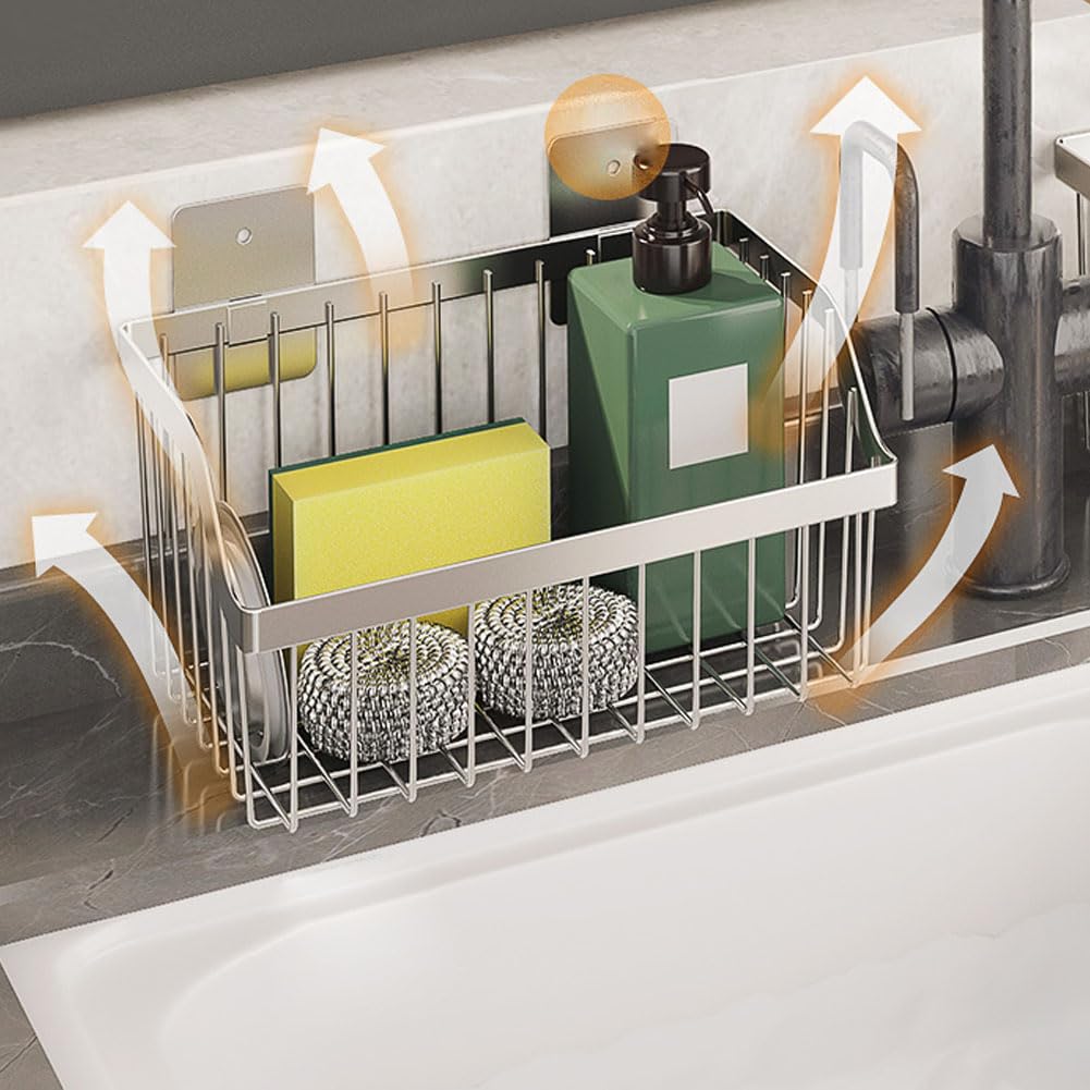 Hängekorb aus Metalldraht, SUS304 Edelstahlkorb, 4 Stück, Hängekorb, Wandregale, Organisierungskörbe für Zuhause, Küche, Bad, Speisekammer, Wäsche-Organizer