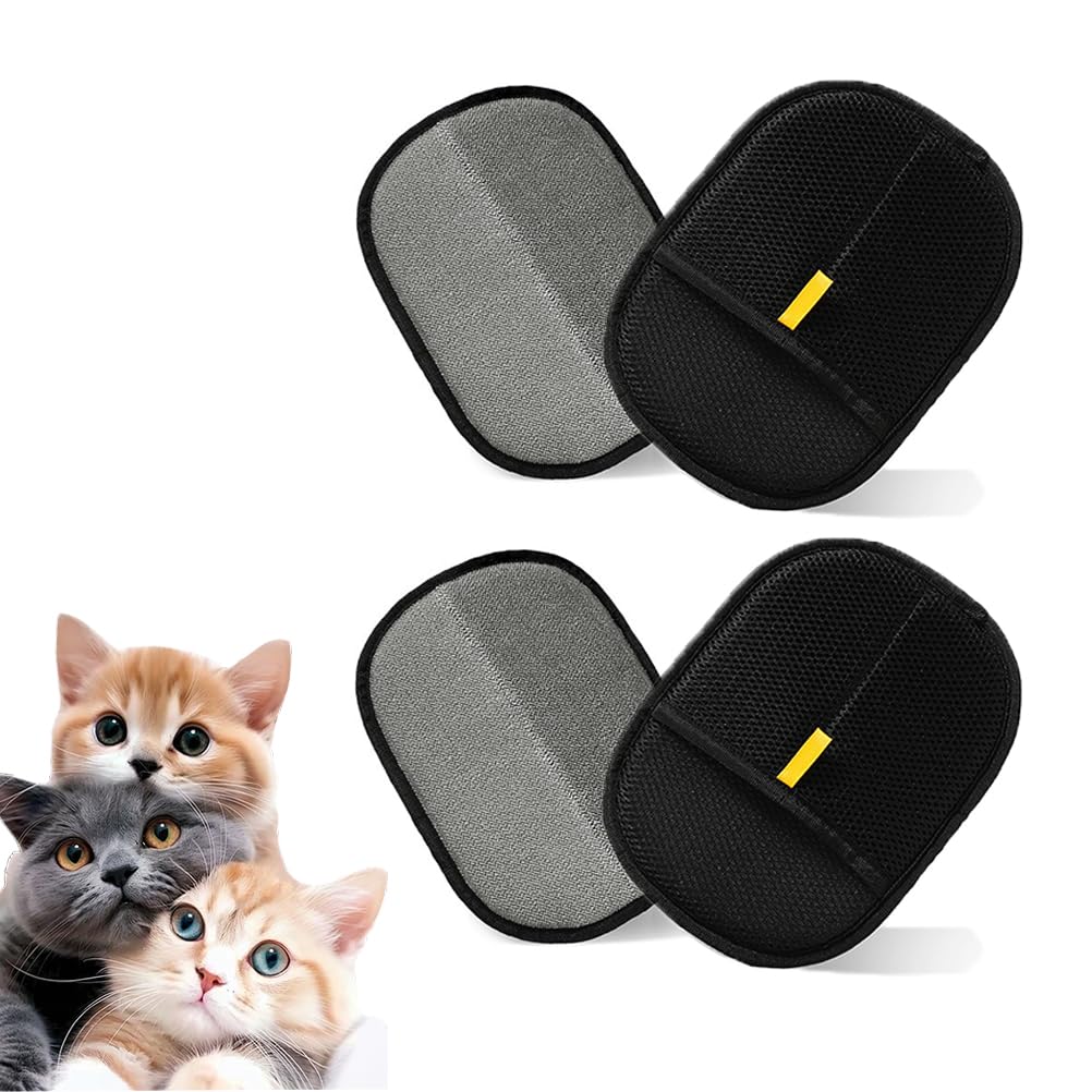 Electrostatic Pet Hair Removal Gloves,Reusable Cat & Dog Hair Remover,Remove Pet Hair from Furniture,Carpet,Car Seat,Clothes (2PCS)