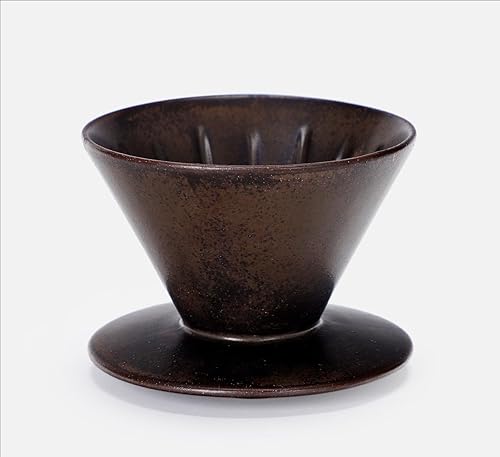 globe faith Pottery Pour Over Cafetera, filtro de cono de cerámica, gotero de café de goteo manual, cafetera de cerámica reutilizable, tamaño 02