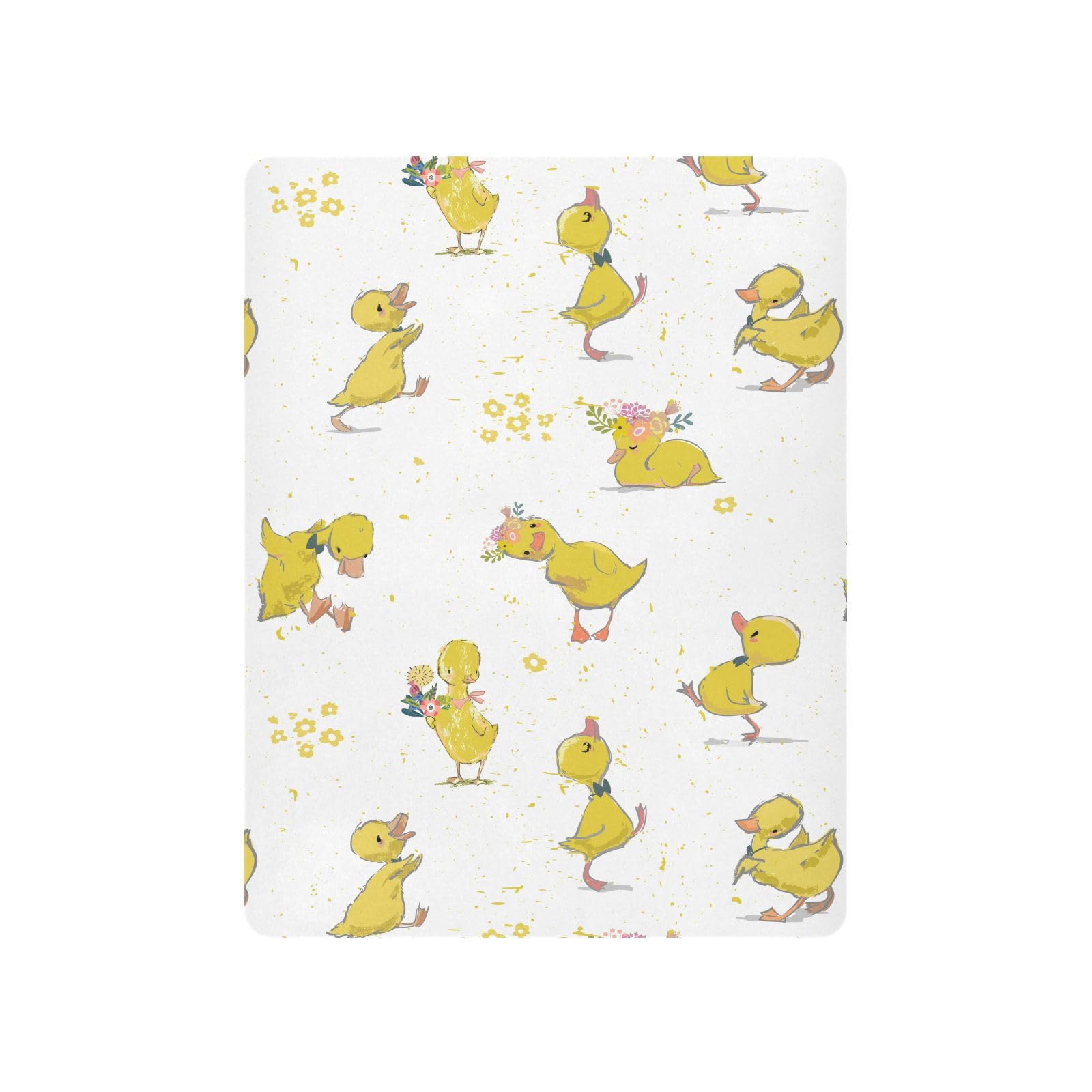 vvfelixl Crib Sheets for Boys & Girls - Cute Duck Toddler Baby Sheets, Fitted, Soft & Breathable, 52 * 28 * 9In White