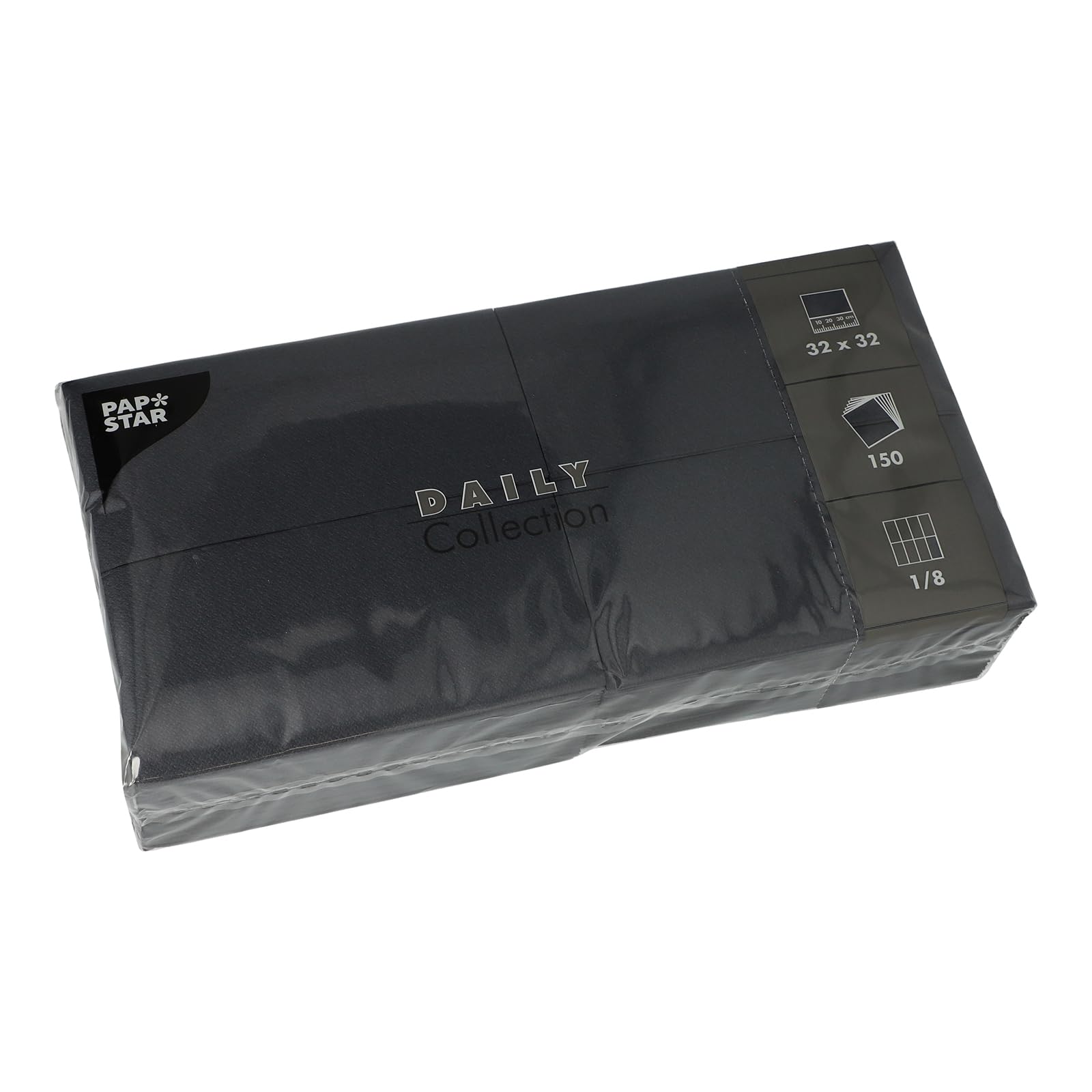 PAPSTAR 900 servilletas 'Daily Collection' pliegue 1/8 32 cm x 32 cm negro