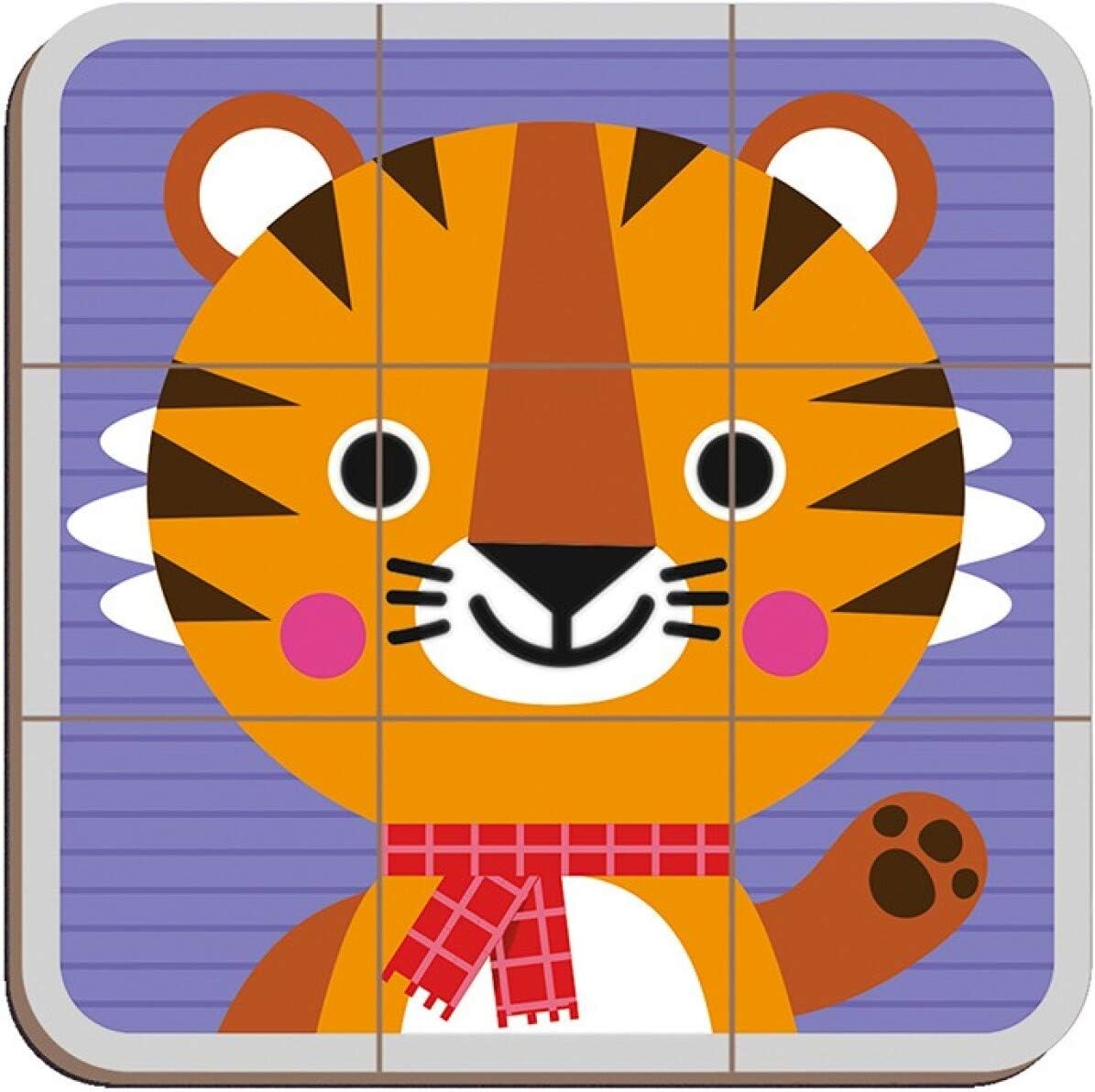 Janod Magnetibook 80 pc Magnetic Mix and Match Animal Faces Game for Creativity and Motor Skills. Book Shaped Travel/Storage Case Included - S.T.E.M. Toy for Ages 3+, Multicolor