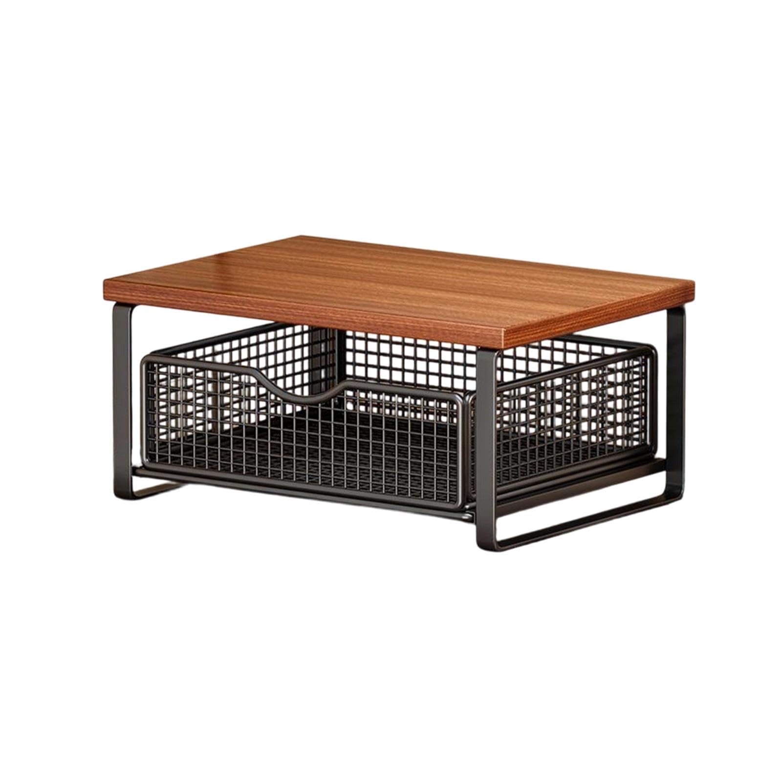 Stampante Scaffale Porta Stampante Mensola Organizer Desktop Cassetto Robusto in Legno E Metallo Design Stabile Funzione Versatile Adatto per Camera, Style D