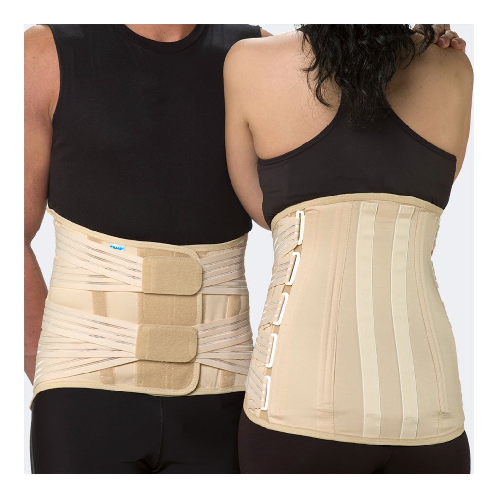 533 F DONNA - Corsetto semirigido lombosacrale alto - rinforzi paravertebrali - 4 tiranti pelvici