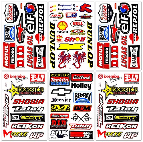 Dirt Bike Pro Motocross Supercross Motorcycles MotoGP ATV Helmet Racing Lot 6 Vinyl Graphic Decals Stickers D6205 Best4Buy