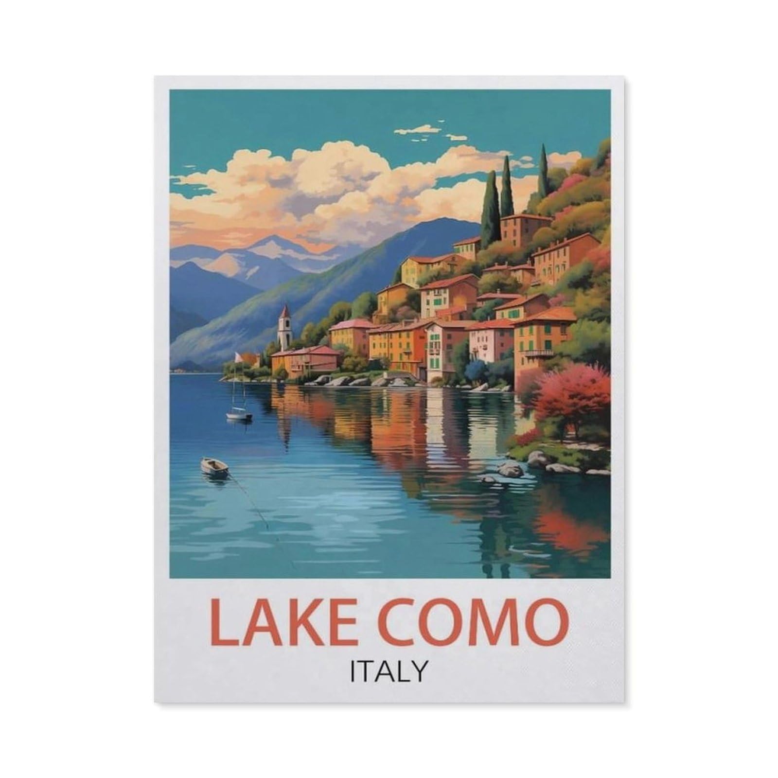 Funny Metal Tin Signs，Lake Como Italy(15x30cm）