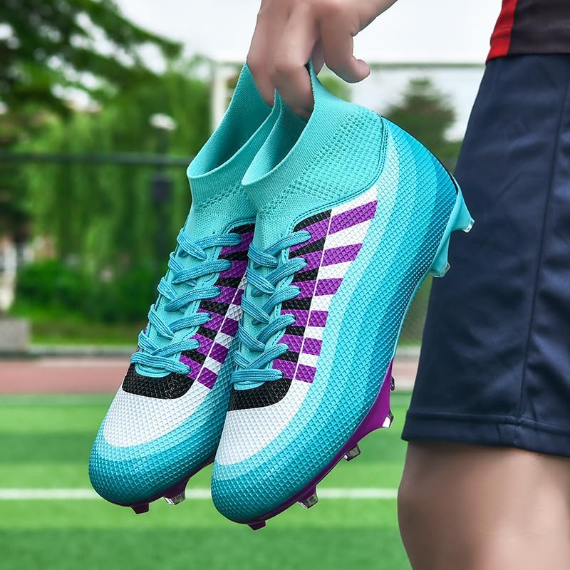 KIUSMETY Soccer Cleats for Mens Womens Lace-Up Indoor Professional Training Turf Football Boots High Ankle Baseball Shoes - Image 6
