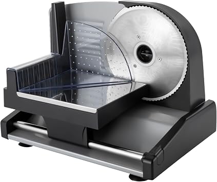 Electric Food Slicer, 200W Food-grade Meat Slicer Stainless Steel Blade Adjustable Thickness Bread Slicing Machine Fruit Cutter for Home Use, Food Slicer Machine for Meat Cheese Bread
