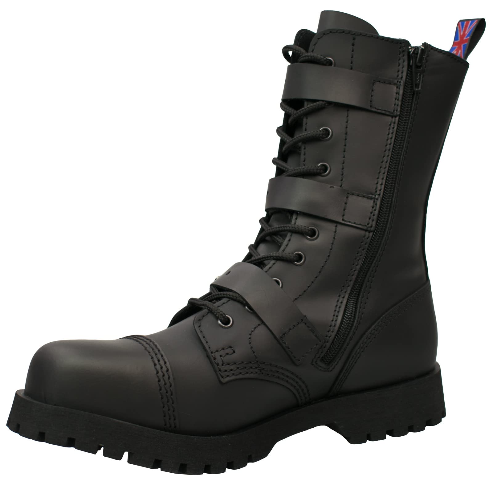 Alpha Rangers 10-loch Boot Schwarz Ranger Unisex Schnallen Buckles Gothic 5060