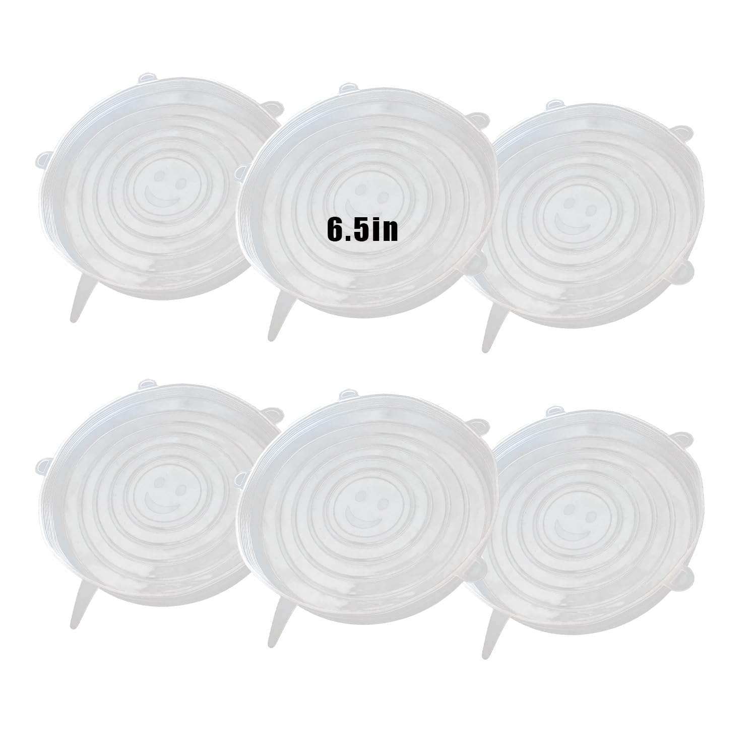 Zisqerts 6 Pcs Silicone Stretch Lids Reusable and Durable Silicone Container Covers for Food Storage Expandable Bowl Covers Dishwasher & Freezer Safe (6.5in)