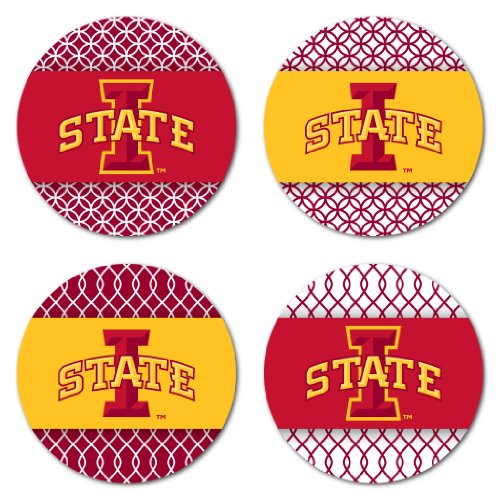 VictoryStore Coasters - Iowa State University Coaster Set, Patterned Design, Set of 4