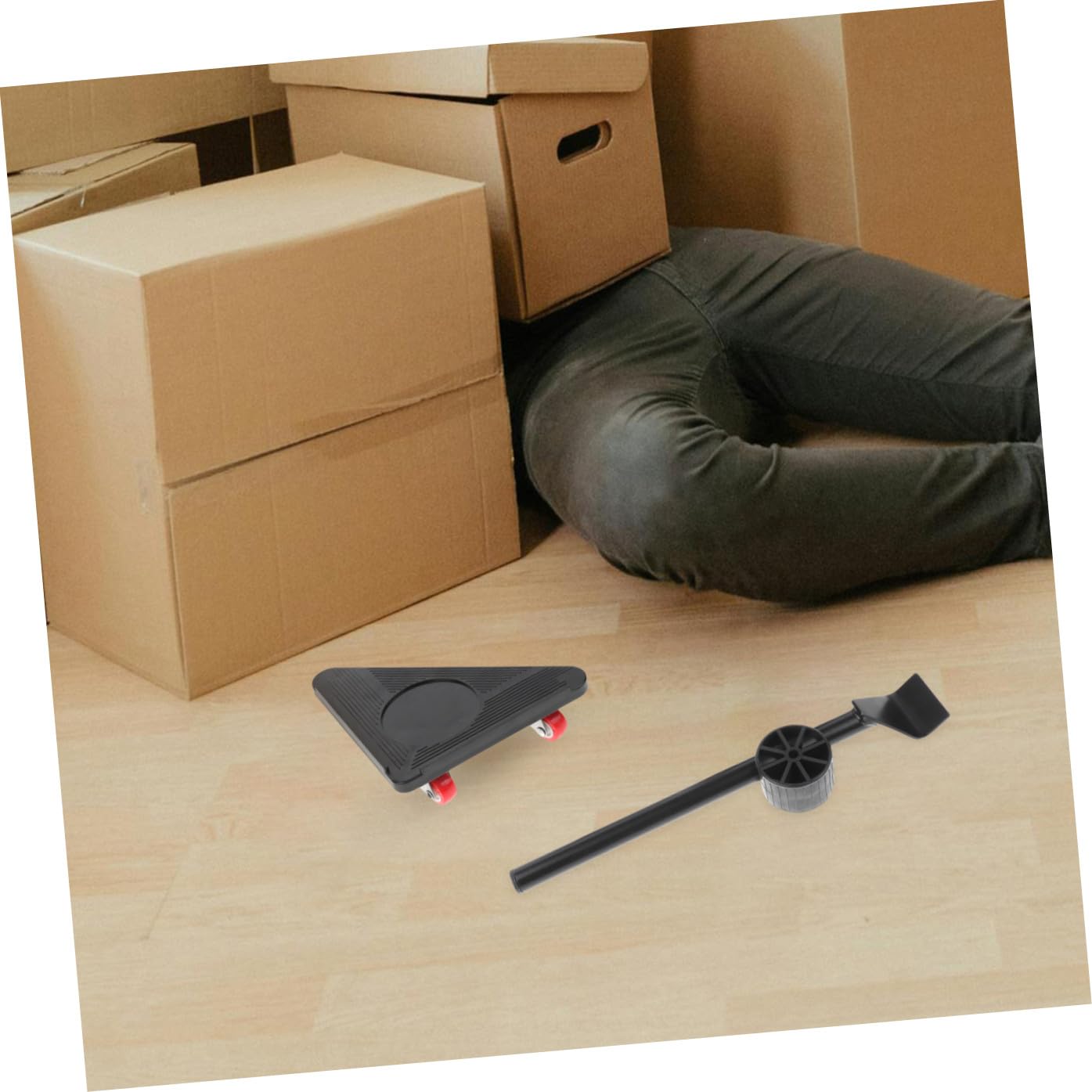 POPETPOP Furniture Dolly a 3 Ruote Triangolare, Carico Elevato Nero | Abs e Acciaio, Kit, per Shop e Vita Quotidiana, Spostamento e Trasporto di Mobili Pesanti