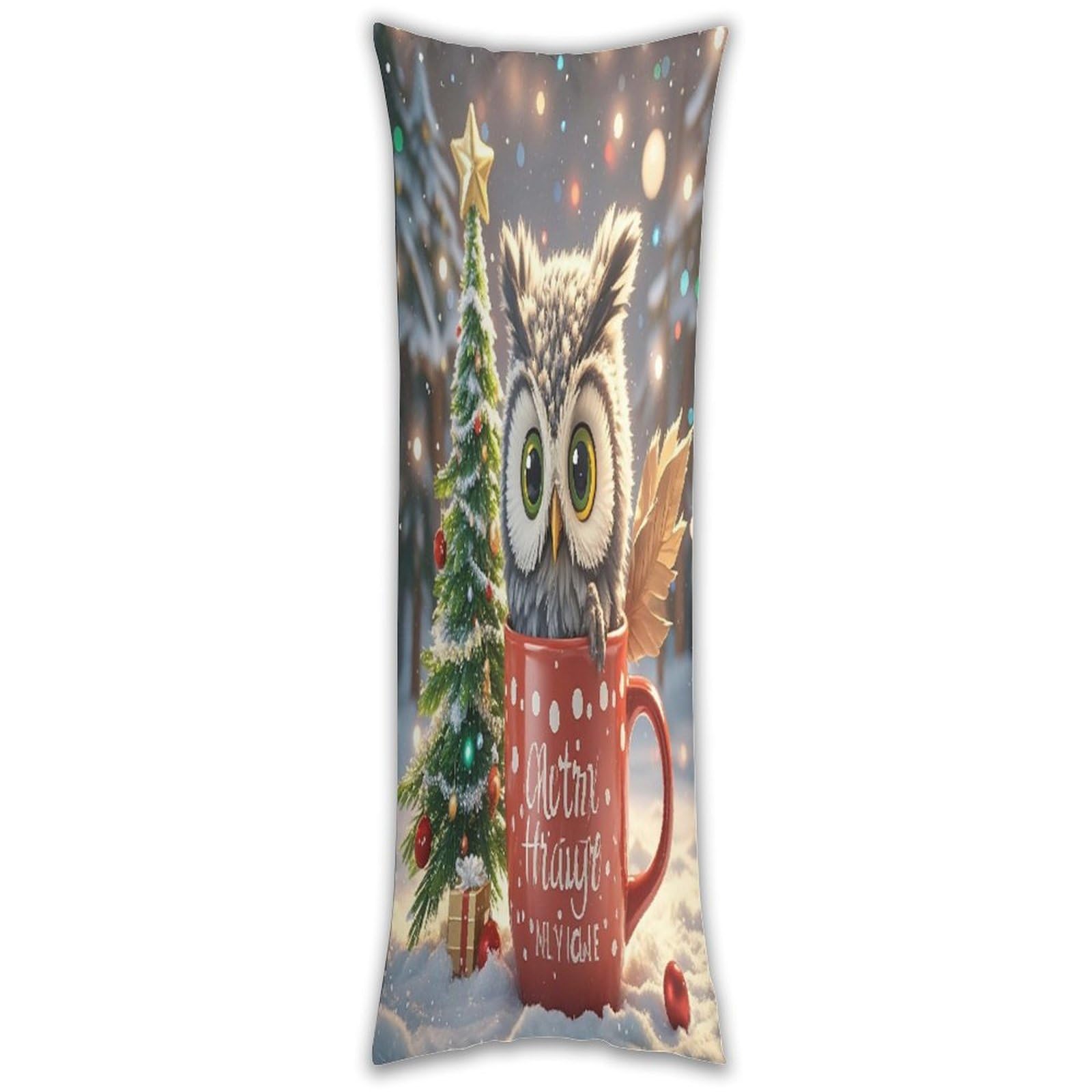 Owl Cup Long Pillow Case with Zipper Ultra Soft Microfiber Long Pillow Cover Breathable Body Pillow Protector Soft Wrinkle Pillowcase for Bed Sofa Bedroom 53 X 19 in